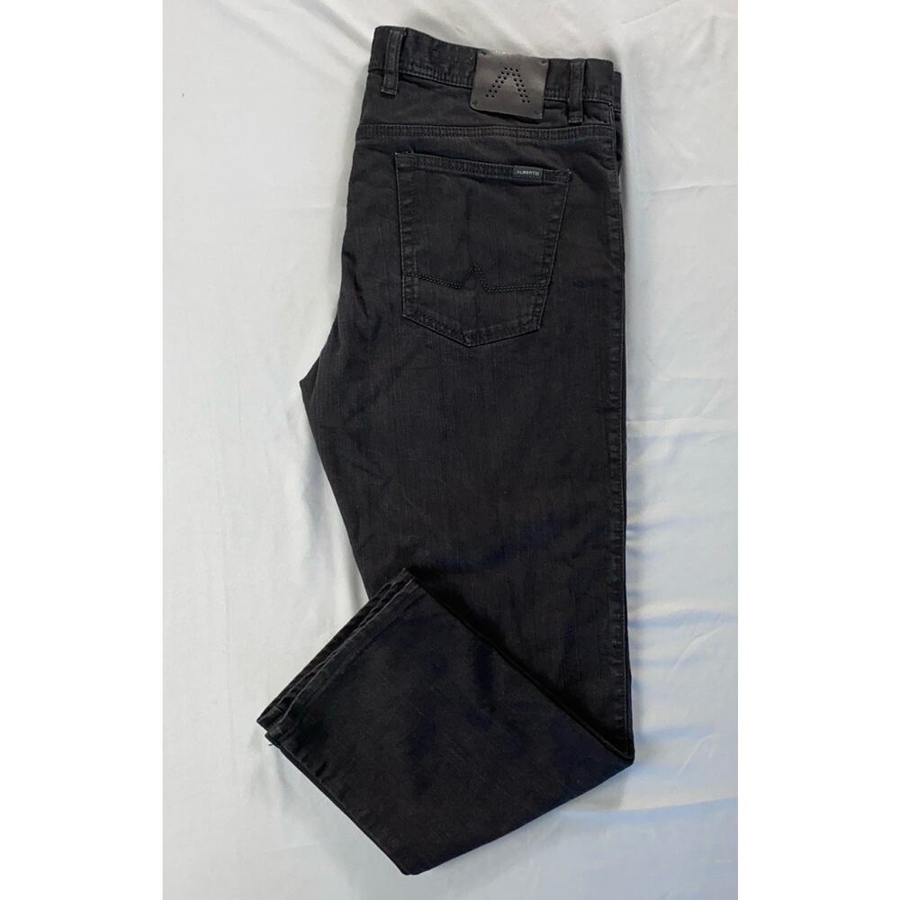 Alberto Stone Modern Fit 5-Pocket Stretch T400 Denim Jeans. Black, Men's 40X29.